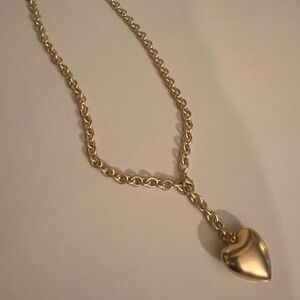 Roxanne Assoulin Gold Puffy Heart Necklace